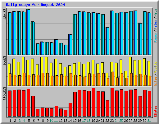 Daily usage for August 2024