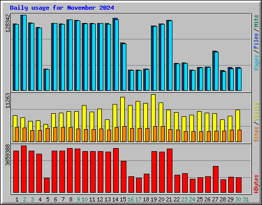 Daily usage for November 2024