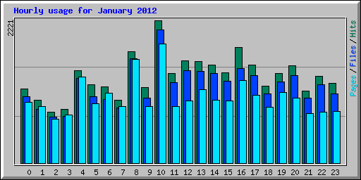 Hourly usage for January 2012