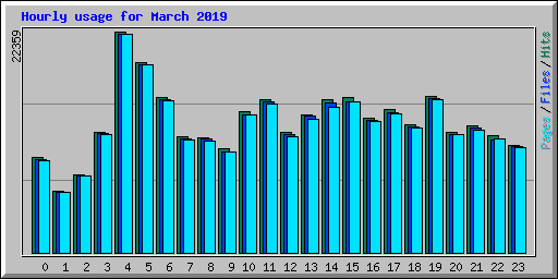 Hourly usage for March 2019