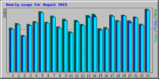 Hourly usage for August 2019