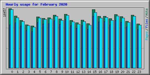 Hourly usage for February 2020