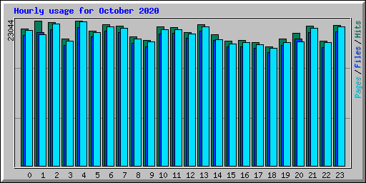 Hourly usage for October 2020